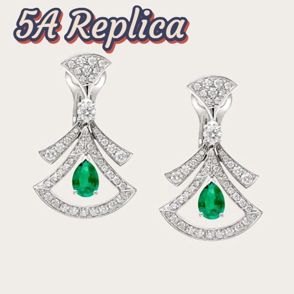 Replica Bvlgari Women Divas Dream 18 KT White Gold Openwork Earrings