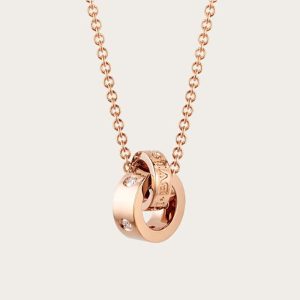 Replica Bvlgari Women Necklace with 18 KT Rose Gold Chain