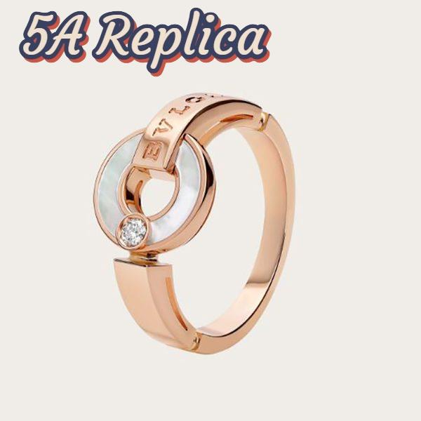 Replica Bvlgari Women Openwork 18 KT Rose Gold Ring