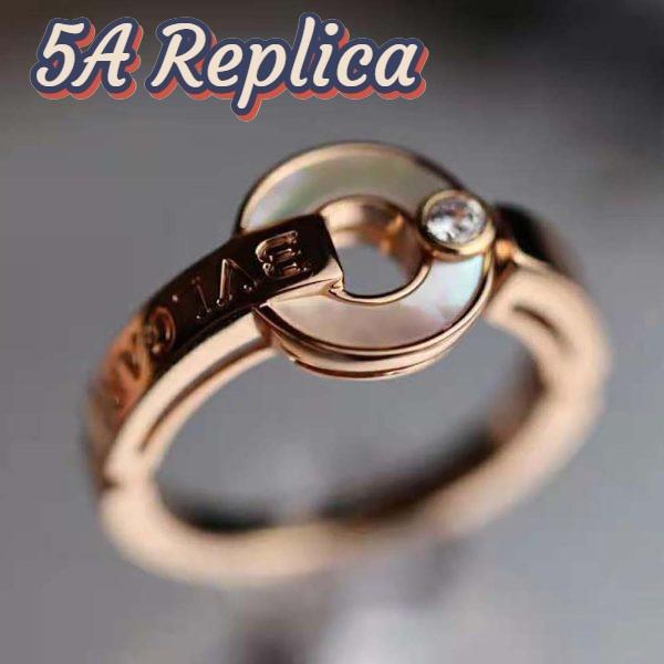 Replica Bvlgari Women Openwork 18 KT Rose Gold Ring 3