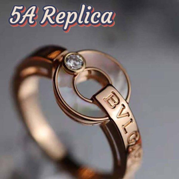 Replica Bvlgari Women Openwork 18 KT Rose Gold Ring 4