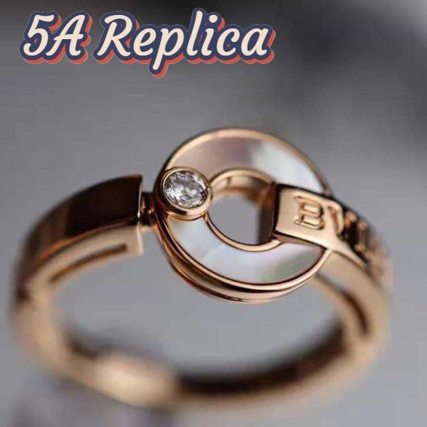 Replica Bvlgari Women Openwork 18 KT Rose Gold Ring 5