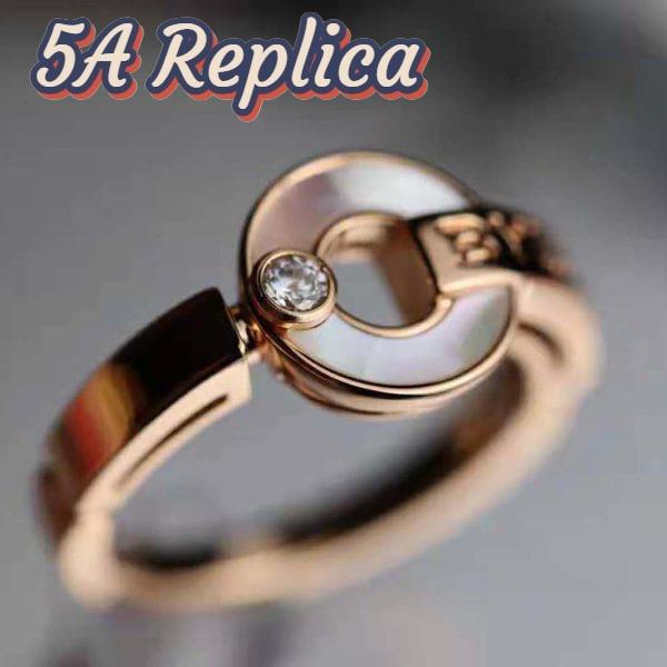 Replica Bvlgari Women Openwork 18 KT Rose Gold Ring 6