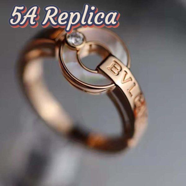 Replica Bvlgari Women Openwork 18 KT Rose Gold Ring 7
