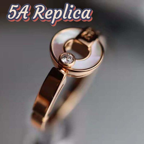 Replica Bvlgari Women Openwork 18 KT Rose Gold Ring 9