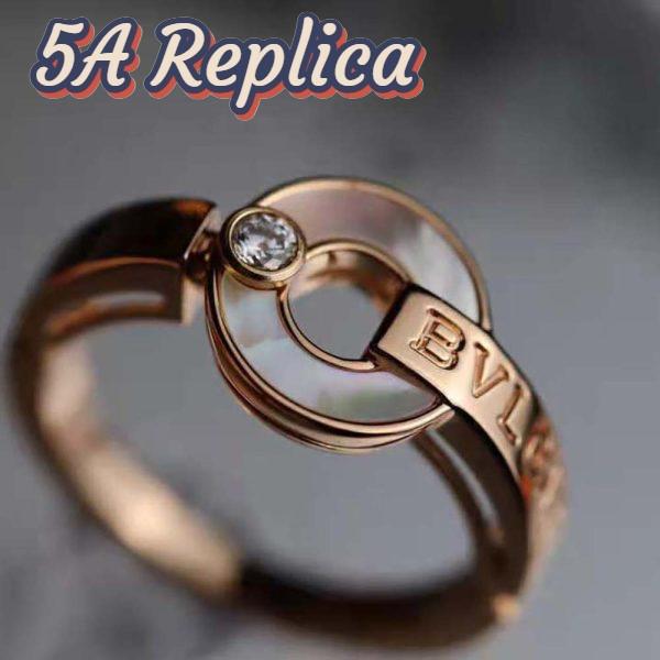 Replica Bvlgari Women Openwork 18 KT Rose Gold Ring 10
