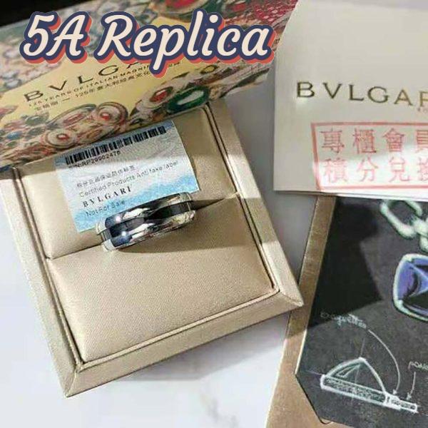 Replica Bvlgari Women Save the Children One-band Sterling Silver Ring with Black Ceramic 4