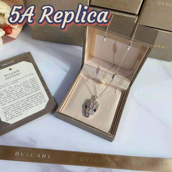 Replica Bvlgari Women Serpenti Necklace in 18 KT White Gold 5