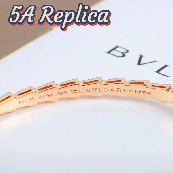 Replica Bvlgari Women Serpenti Viper 18 KT Rose Gold Bracelet Set with Demi Pave Diamonds 8