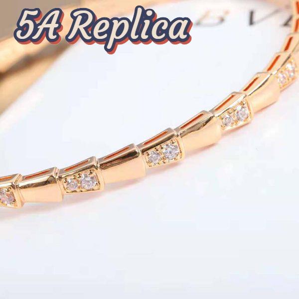 Replica Bvlgari Women Serpenti Viper 18 KT Rose Gold Bracelet Set with Demi Pave Diamonds 9
