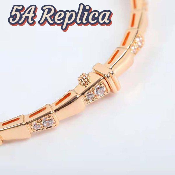 Replica Bvlgari Women Serpenti Viper 18 KT Rose Gold Bracelet Set with Demi Pave Diamonds 10