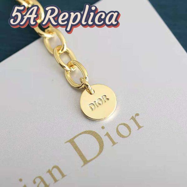 Replica Dior Women Dio(r)evolution Bracelet Gold-Finish Metal and White Crystals 7