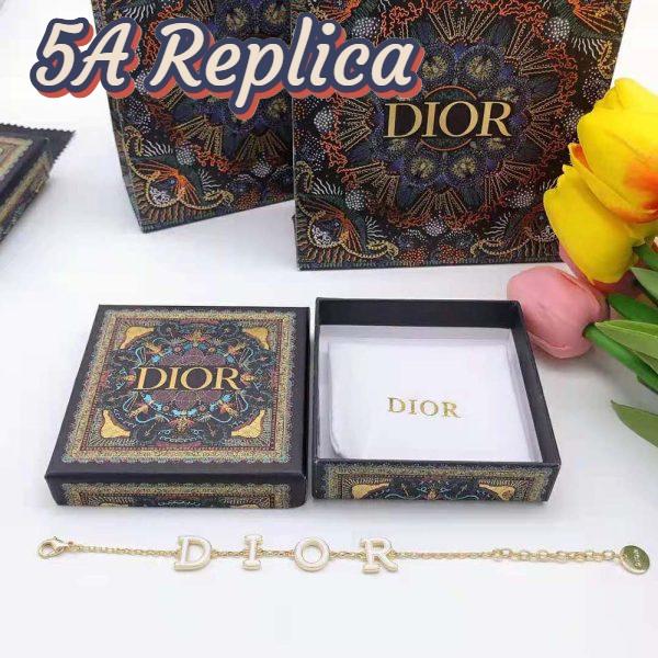 Replica Dior Women Dio(r)evolution Bracelet Gold-Finish Metal and White Lacquer 6