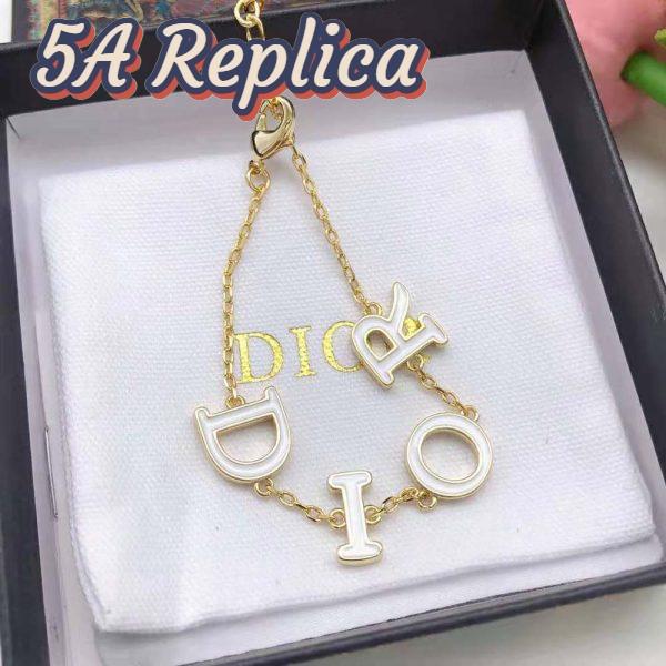 Replica Dior Women Dio(r)evolution Bracelet Gold-Finish Metal and White Lacquer 9