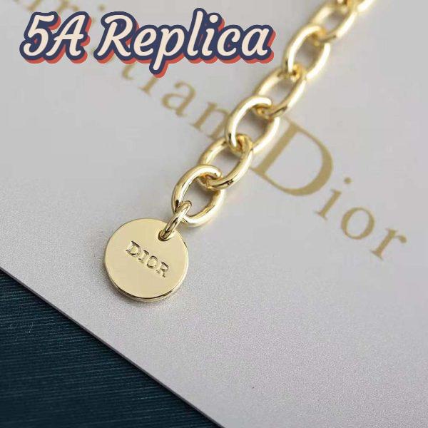 Replica Dior Women Dio(r)evolution Choker Gold-Finish Metal and White Crystals 7