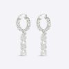 Replica Dior Women Dio(r)evolution Earrings Gold-Finish Metal and White Crystals 9
