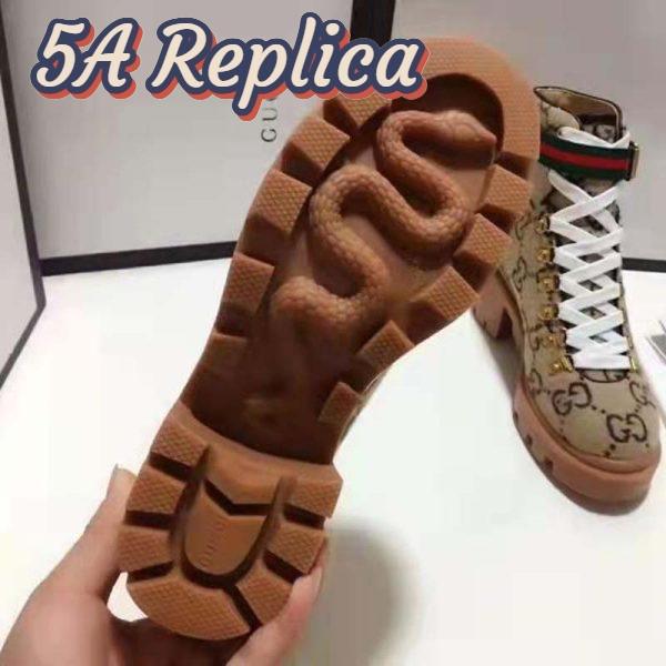 Replica Gucci Women Gucci Zumi GG Wool Ankle Boot in Beige and Ebony GG Wool 9