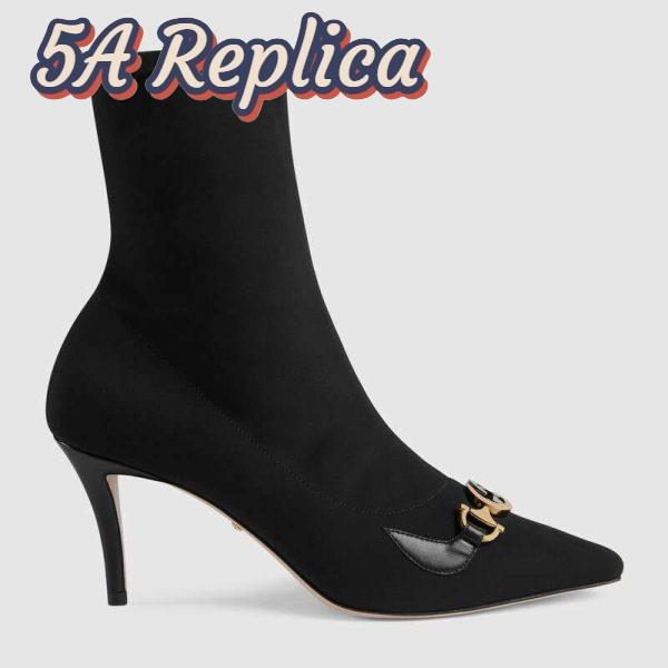 Replica Gucci Women Gucci Zumi Mid-Heel Ankle Boot 7.7 cm Heel-Black 2