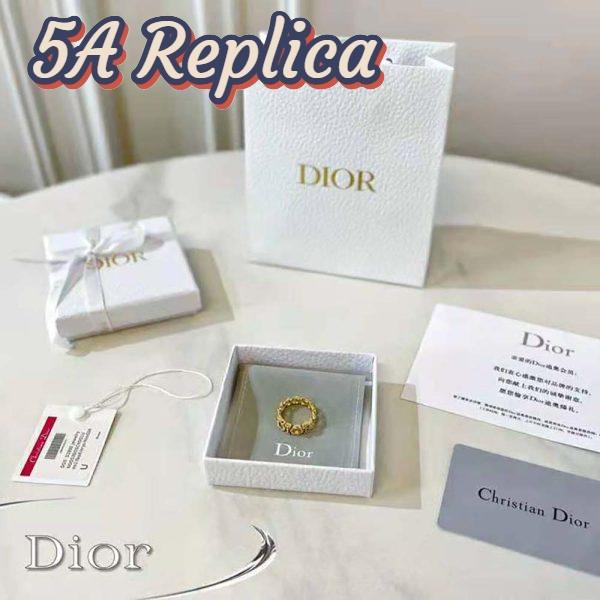 Replica Dior Women Dio(r)evolution Ring Gold-Finish Metal and White Crystals 3