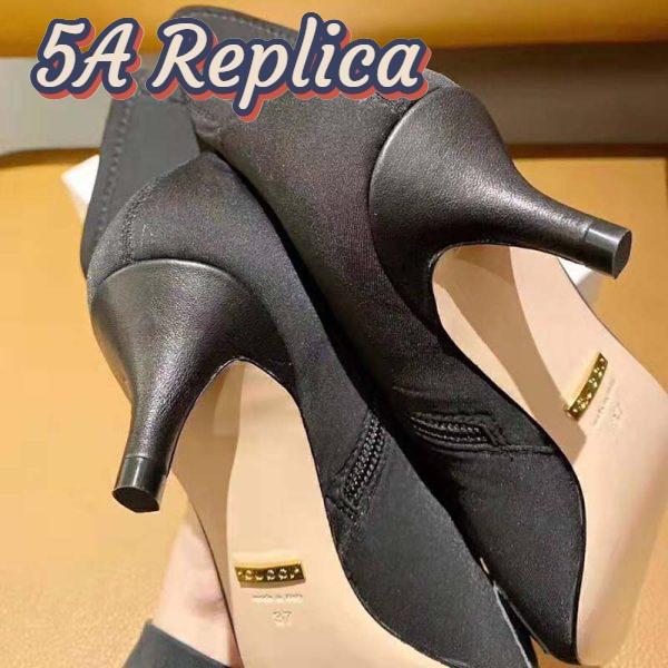 Replica Gucci Women Gucci Zumi Mid-Heel Ankle Boot 7.7 cm Heel-Black 7