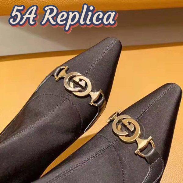 Replica Gucci Women Gucci Zumi Mid-Heel Ankle Boot 7.7 cm Heel-Black 8