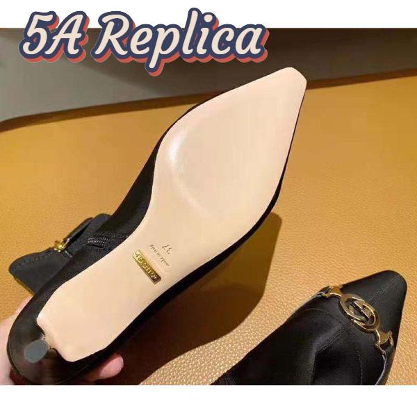 Replica Gucci Women Gucci Zumi Mid-Heel Ankle Boot 7.7 cm Heel-Black 10