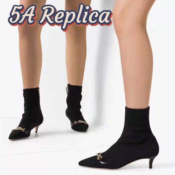 Replica Gucci Women Gucci Zumi Mid-Heel Ankle Boot 7.7 cm Heel-Black 13