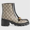Replica Gucci Women Gucci Zumi Mid-Heel Ankle Boot 7.7 cm Heel-Black 14