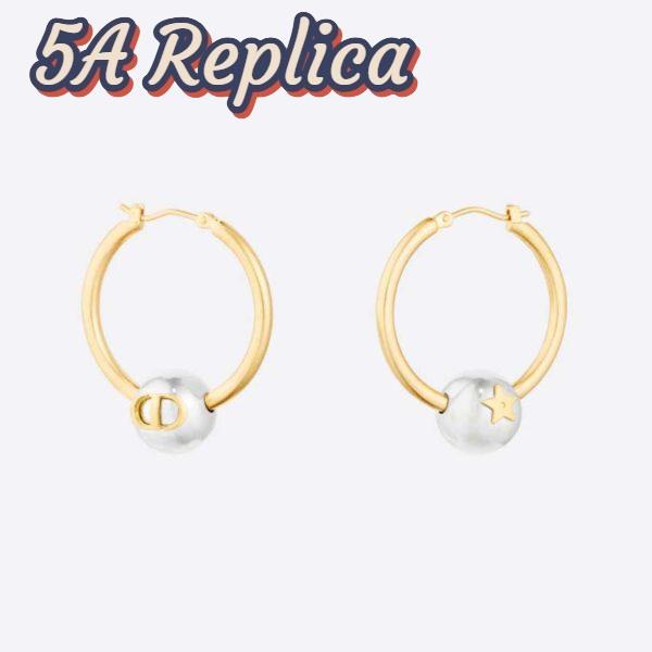 Replica Dior Women Petit CD Earrings Gold-Finish and Palladium-Finish Metal
