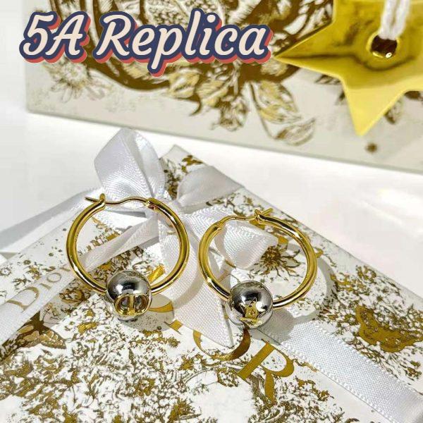 Replica Dior Women Petit CD Earrings Gold-Finish and Palladium-Finish Metal 4