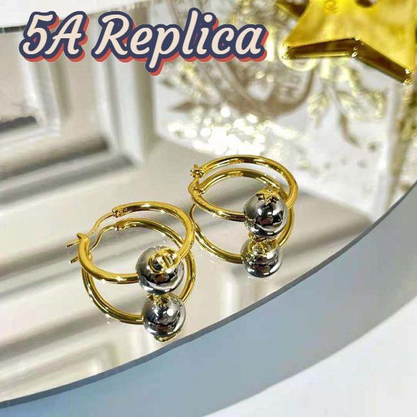 Replica Dior Women Petit CD Earrings Gold-Finish and Palladium-Finish Metal 5