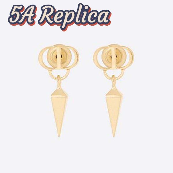 Replica Dior Women Petit CD Earrings Gold-Finish Metal
