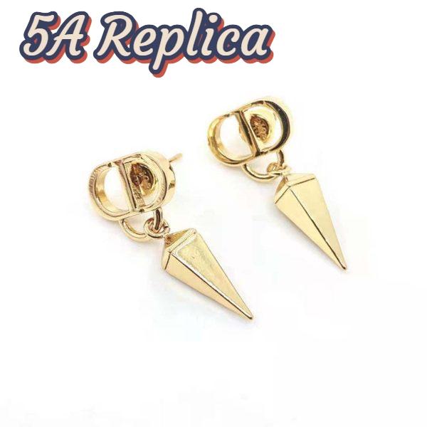 Replica Dior Women Petit CD Earrings Gold-Finish Metal 4