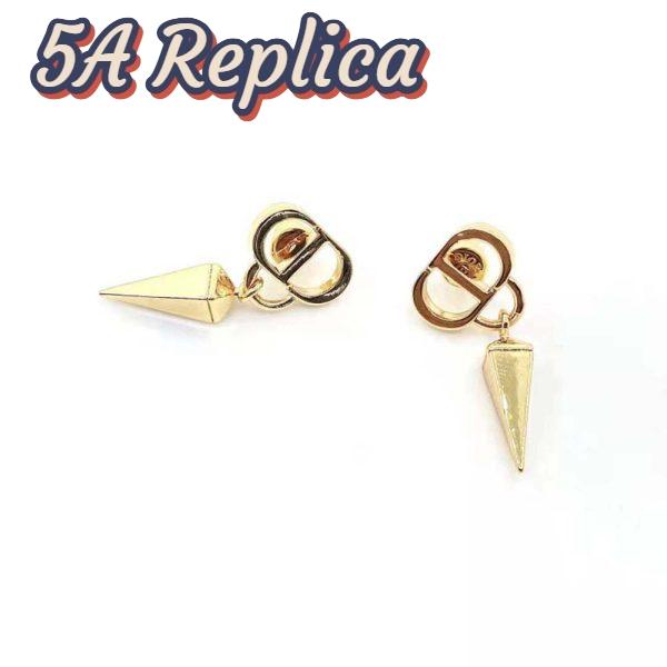 Replica Dior Women Petit CD Earrings Gold-Finish Metal 5