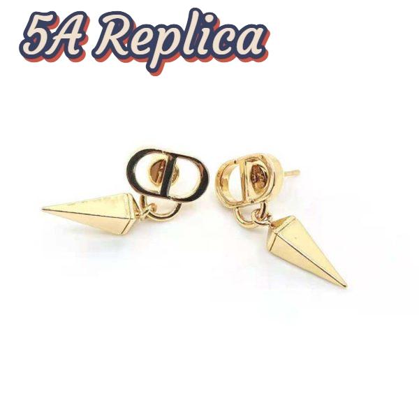 Replica Dior Women Petit CD Earrings Gold-Finish Metal 8