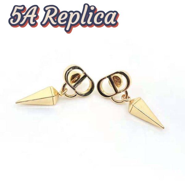 Replica Dior Women Petit CD Earrings Gold-Finish Metal 9
