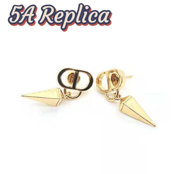 Replica Dior Women Petit CD Earrings Gold-Finish Metal 10
