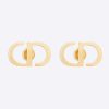 Replica Dior Women Petit CD Stud Earrings Gold-Finish Metal with a White Crystal 9