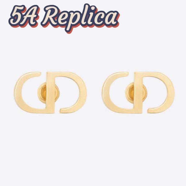 Replica Dior Women Petit CD Studs Earrings Gold-Finish Metal 2