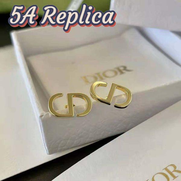 Replica Dior Women Petit CD Studs Earrings Gold-Finish Metal 4