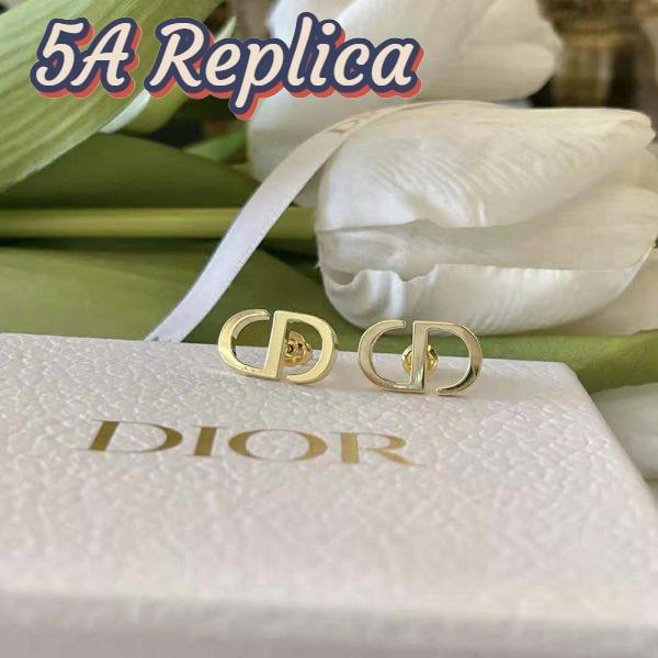 Replica Dior Women Petit CD Studs Earrings Gold-Finish Metal 5