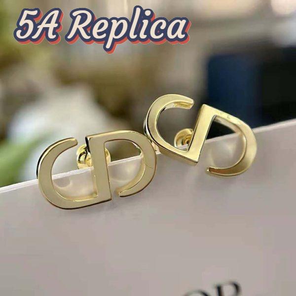 Replica Dior Women Petit CD Studs Earrings Gold-Finish Metal 6