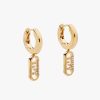 Replica Fendi Women O Lock Earrings Gold-Colored Earrings in Bronze and Zircon 9