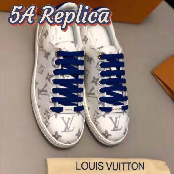 Replica Louis Vuitton LV Women LV Frontrow Sneaker in Monogram-Print Textile-Blue 3