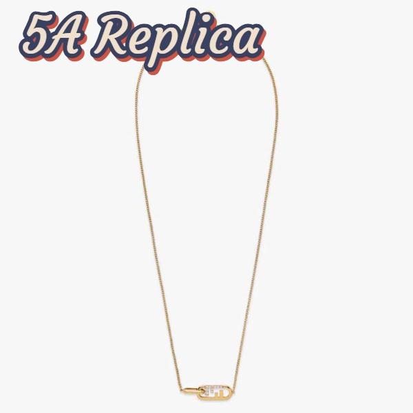 Replica Fendi Women O Lock Necklace Gold-Colored Necklace