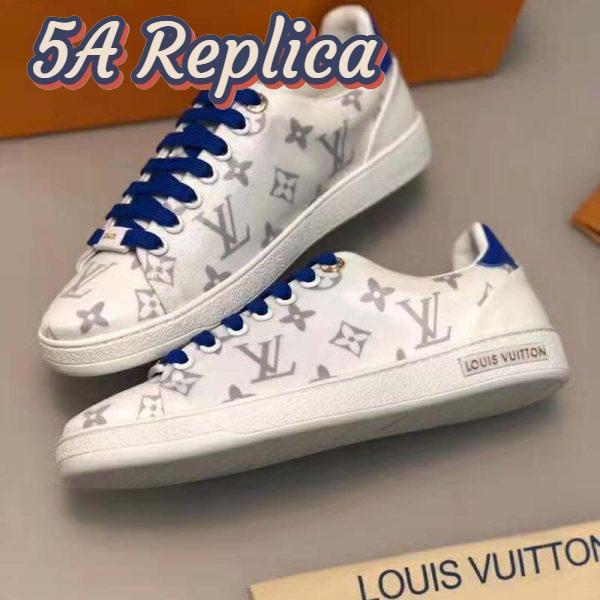 Replica Louis Vuitton LV Women LV Frontrow Sneaker in Monogram-Print Textile-Blue 4
