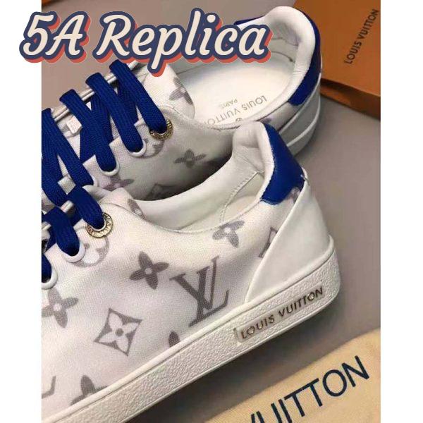Replica Louis Vuitton LV Women LV Frontrow Sneaker in Monogram-Print Textile-Blue 9