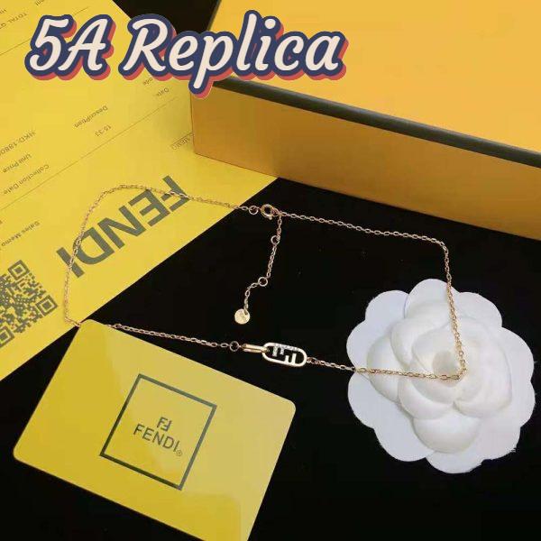 Replica Fendi Women O Lock Necklace Gold-Colored Necklace 5