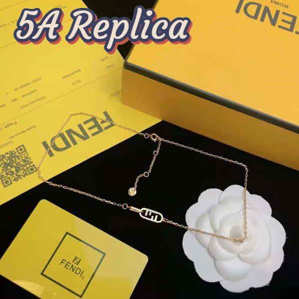 Replica Fendi Women O Lock Necklace Gold-Colored Necklace 7