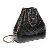 Replica Chanel Gabrielle Backpack in Aged Calfskin Quilted Leather-Black